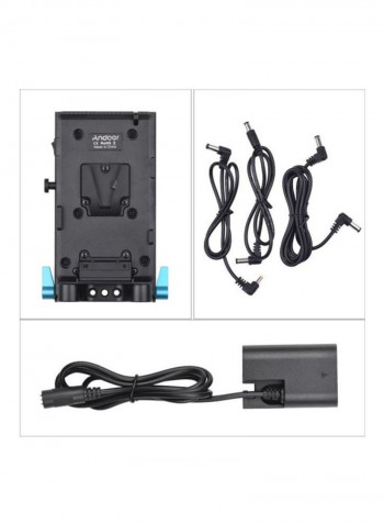 Battery Plate With Rod Clamp Black