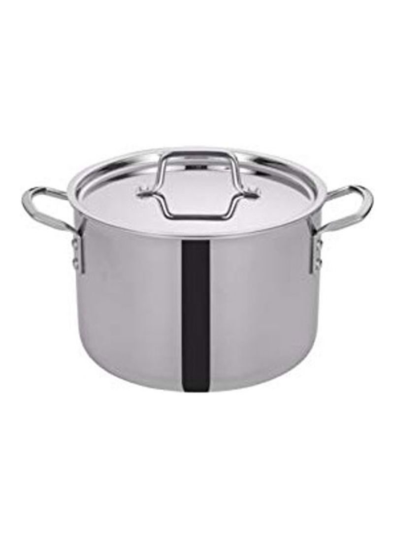Tri-Ply Stock Pot With Lid Silver
