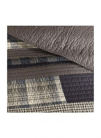 3-Piece Printed Quilt Set Taupe Full/Queen