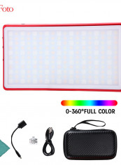 Mini Pocket RGB LED 3200K-5600K Panel Power Bank Function Camera Fill Video Light Red