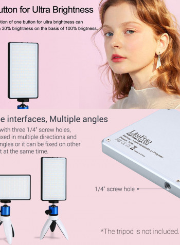 Mini Pocket RGB LED 3200K-5600K Panel Power Bank Function Camera Fill Video Light Red