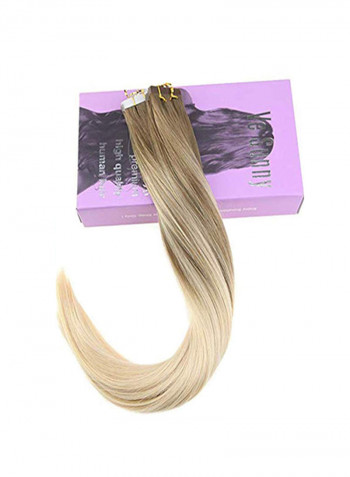 20-Piece Hair Extensions Set 14 Light Golden Blonde/60 Platinum Blonde 24inch