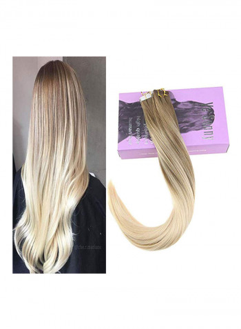 20-Piece Hair Extensions Set 14 Light Golden Blonde/60 Platinum Blonde 24inch