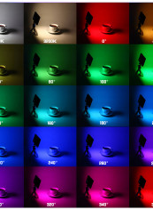 Mini Pocket RGB LED 3200K-5600K Panel Power Bank Function Camera Fill Video Light Silver