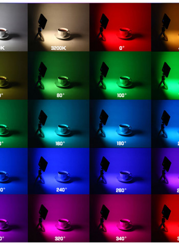Mini Pocket RGB LED 3200K-5600K Panel Power Bank Function Camera Fill Video Light Silver