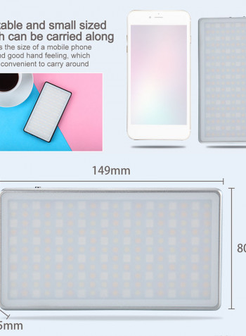 Mini Pocket RGB LED 3200K-5600K Panel Power Bank Function Camera Fill Video Light Silver