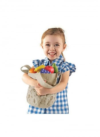 17-Piece New Sprouts Fresh Picked Fruit And Veggie Tote Toys