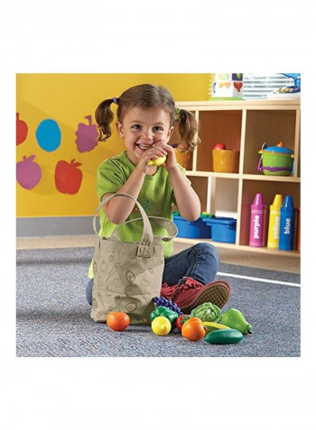17-Piece New Sprouts Fresh Picked Fruit And Veggie Tote Toys