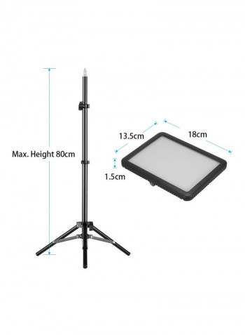 2-Piece LED Video Light Panel Lamp Kit 18x13.5x1.5cm White/Black