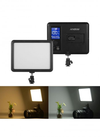 2-Piece LED Video Light Panel Lamp Kit 18x13.5x1.5cm White/Black