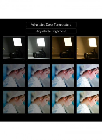 2-Piece LED Video Light Panel Lamp Kit 18x13.5x1.5cm White/Black
