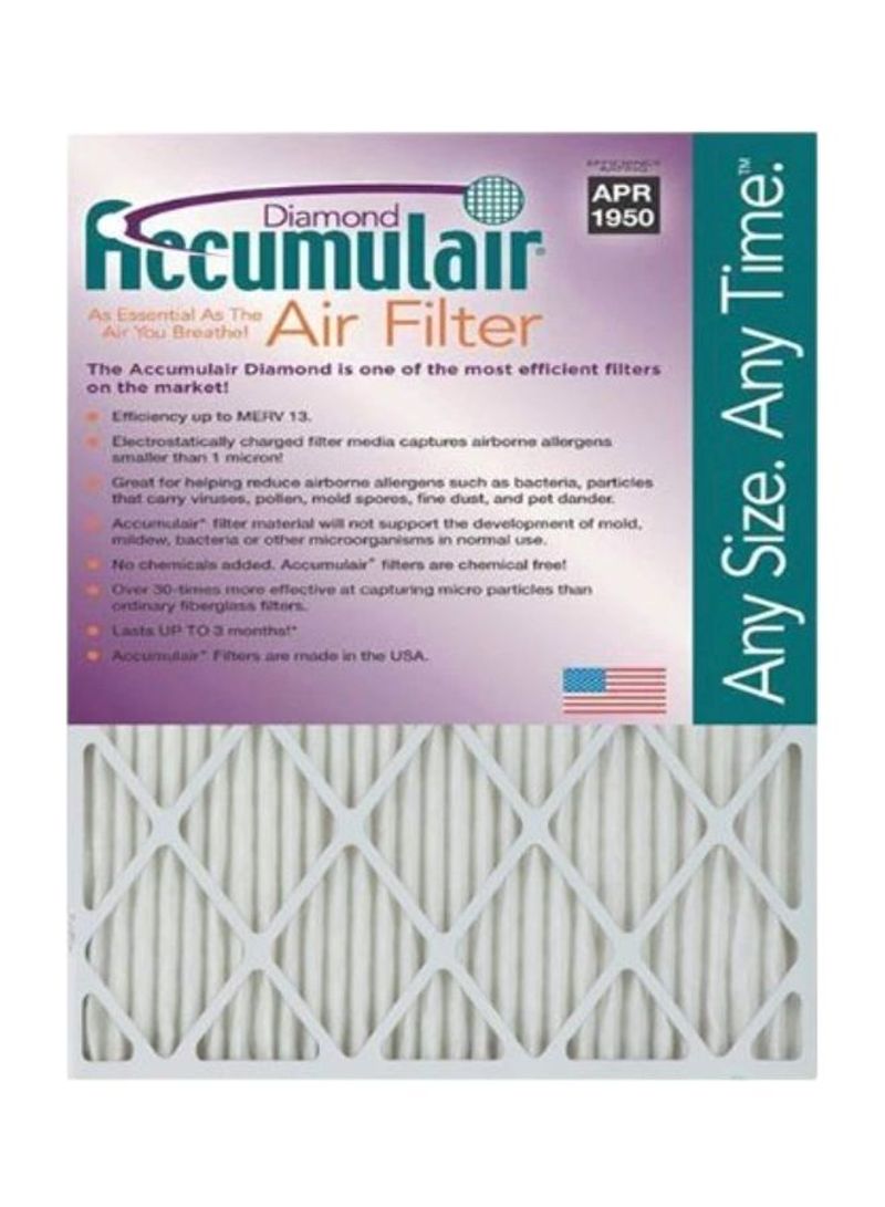 Pack Of 4 Diamond Air Filter White 14x0.75x8inch