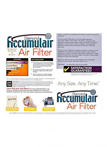 Pack Of 4 Diamond Air Filter White 14x0.75x8inch