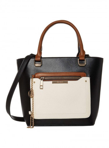 Perimma Shoulder Bag With Clutch Black/White/Brown