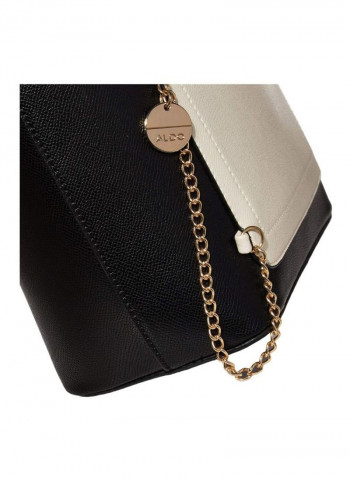 Perimma Shoulder Bag With Clutch Black/White/Brown