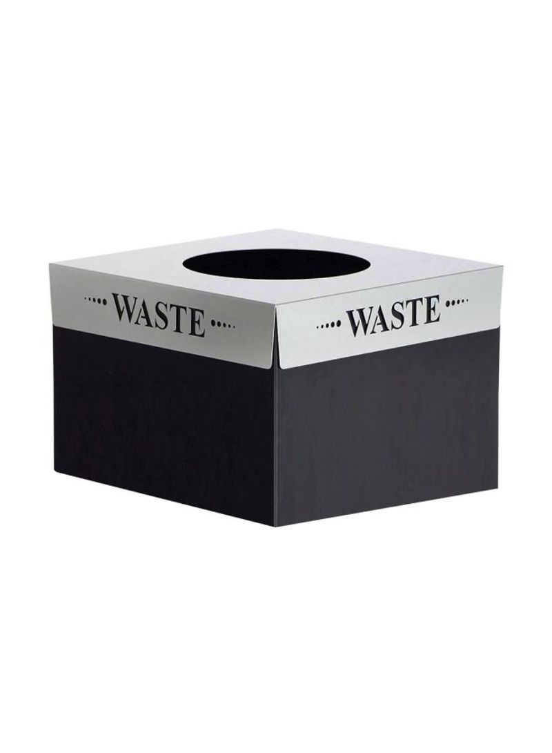 Square-Fecta Recycling Trash Can Silver 15.5x15.5x3inch