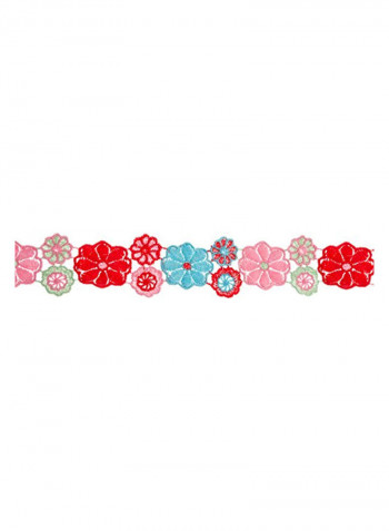 Embroidered Floral Mesh Pink/Red/Blue