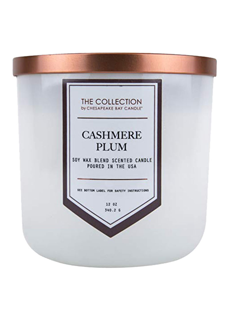 Chesapeake Bay Candle The Collection Two-Wick Scented Candle, Cashmere Plum White 4X3.5X3.5inch
