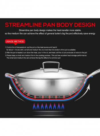 Titanium Frying Pan With Lid Silver