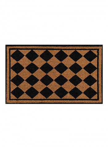 Park Collection Harlequin Hand Woven Natural Coir Doormat Brown/Black