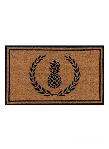 Pineapple Hand Woven Natural Coir Doormat Brown/Black 0.6x18x30inch