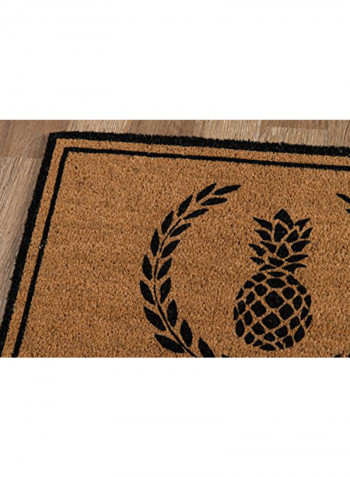 Pineapple Hand Woven Natural Coir Doormat Brown/Black 0.6x18x30inch