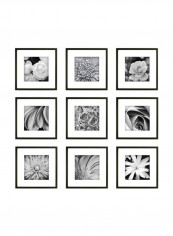 9-Piece Photo Frame With Hanging Templates Black 8x8inch