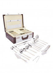 Zolten 128 Piece Gold Satin Cutlery Set Gold Standard