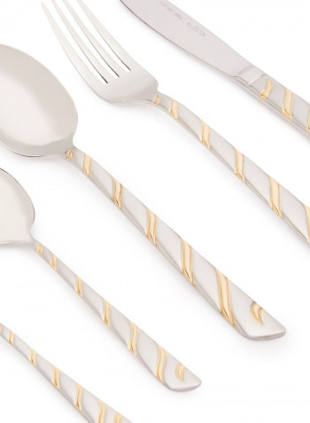Zolten 128 Piece Gold Satin Cutlery Set Gold Standard