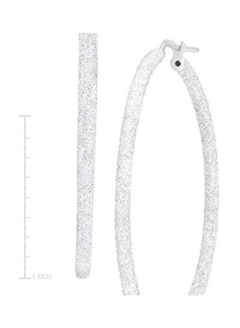 925 Sterling Silver Glitter Hoop Earrings