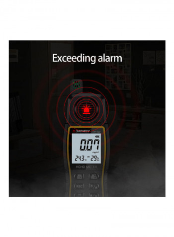 Handheld Carbon Dioxide Detector CO2 Gas Concentration Tester Alarm Air Quality Analyzer Black 26.4cm