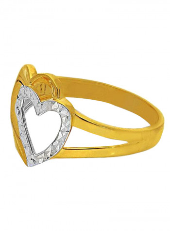 18 Karat Gold Twin Hearts Design Ring