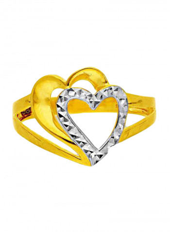 18 Karat Gold Twin Heart Ring