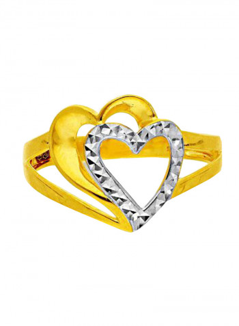 18 Karat Gold Twin Heart Ring
