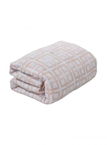 7-Piece Printed Microfiber Bedspread Set Polyester Brown/White Queen