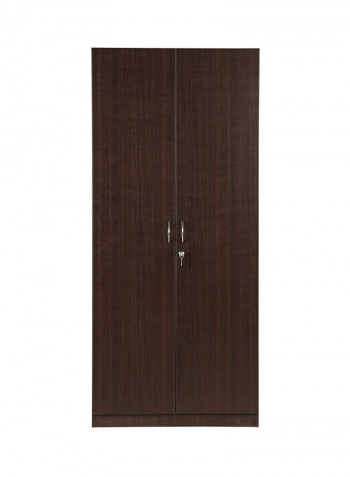 Double Door Wardrobe Armoire Walnut 190x80x42centimeter