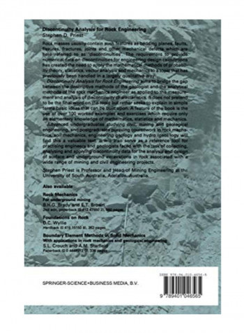 Discontinuity Analysis For  Rock Engineering Paperback