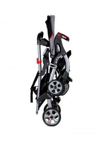 Sit N' Stand Double Seat Stroller - Black/Grey/Red