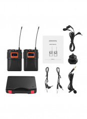 Portable Wireless Lavalier Microphone Mic Transmitter And Receiver System DD1631 Black