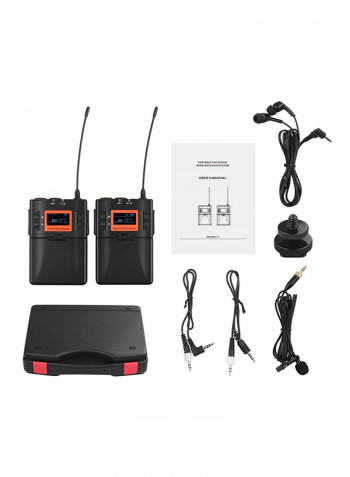 Portable Wireless Lavalier Microphone Mic Transmitter And Receiver System DD1631 Black