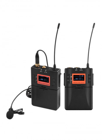 Portable Wireless Lavalier Microphone Mic Transmitter And Receiver System DD1631 Black