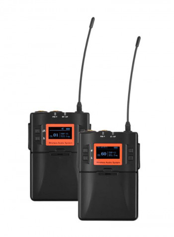 Portable Wireless Lavalier Microphone Mic Transmitter And Receiver System DD1631 Black
