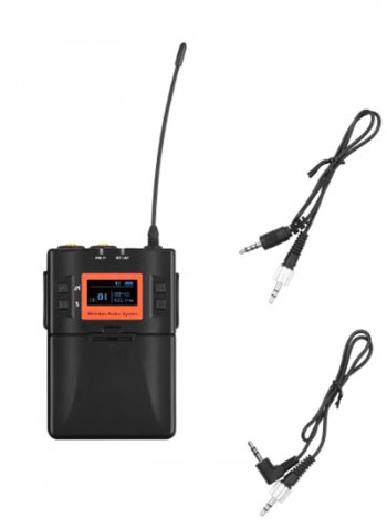 Portable Wireless Lavalier Microphone Mic Transmitter And Receiver System DD1631 Black