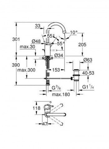 Concetto Single Lever Basin Mixer 1/2″ Silver