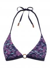Flechett Coral And Fish Printed Bikini Top Navy/Pink/Green
