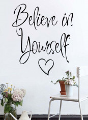Wall Sticker Modern Simple English Letters Black 60x90cm