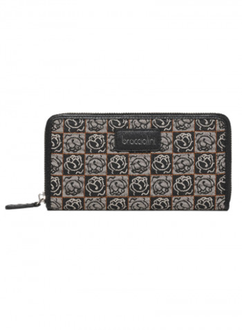 Monogram Zip Around Printed Clutch Multicolour