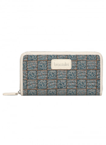 Monogram Zip Around Printed Clutch Multicolour