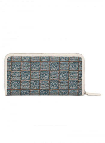 Monogram Zip Around Printed Clutch Multicolour