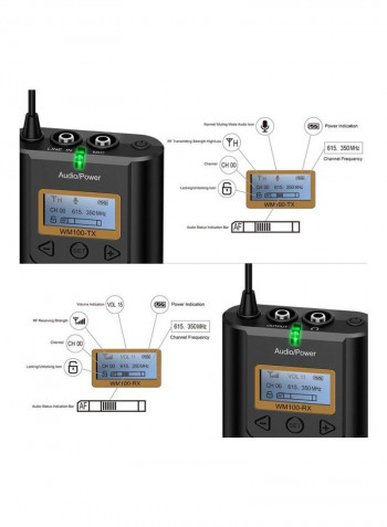 UHF 48-Channels Wireless Microphone Set CVM-WM100 Black